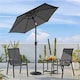 image 2 of Yaheetech 226 cm Patio Umbrella Market Umbrella with 6 Ribs-Grey
