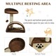 image 5 of PawHut Cat Tree Scratching Post Activity Centre Climber Hanging Ball Brown