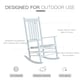 image 4 of Outsunny Garden Rocking Chair Outdoor Swing Rocker Armchair White