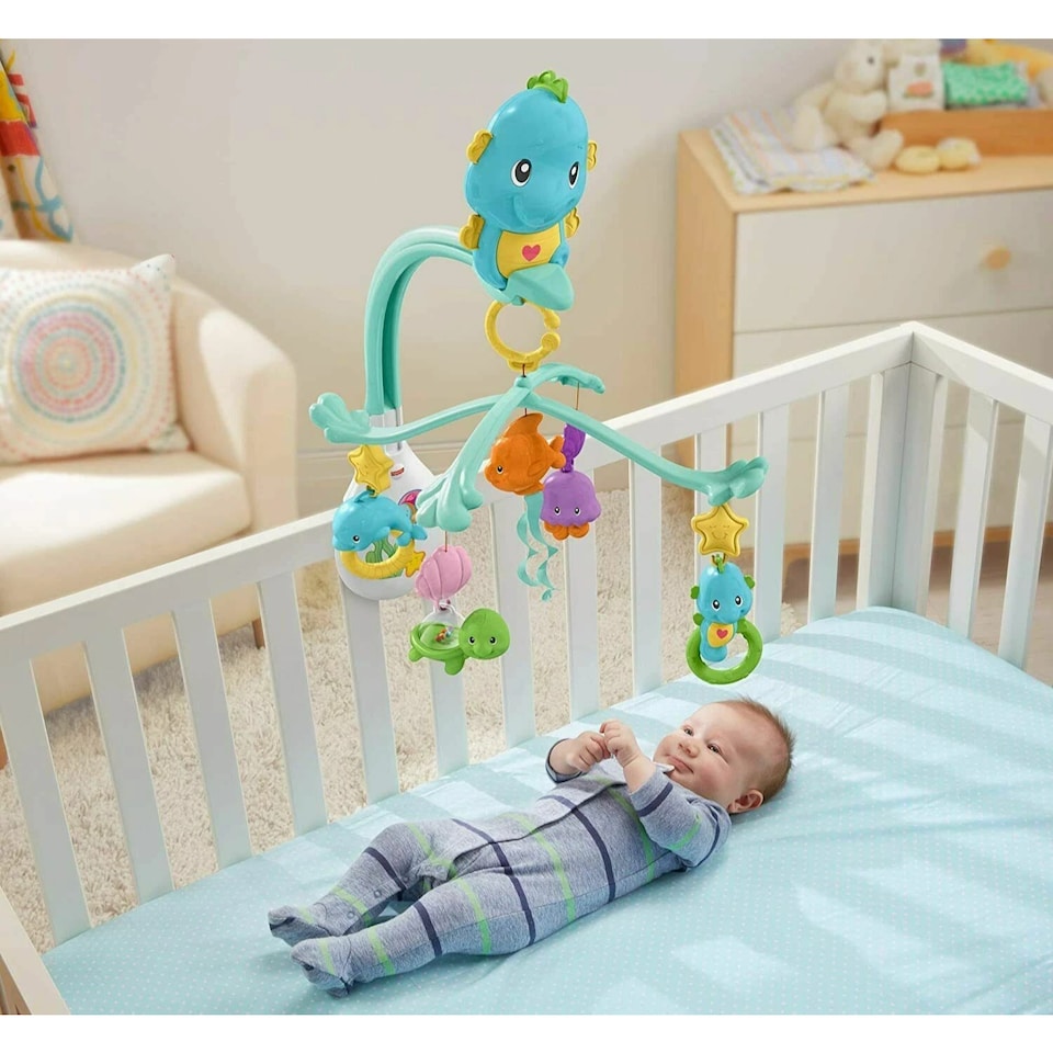 image 1 of Fisher Price Soothe And Play Seahorse Cot Mobile