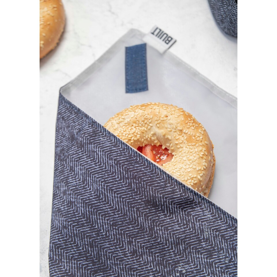 image 1 of Built Reusable Antimicrobial Sandwich Wrap White