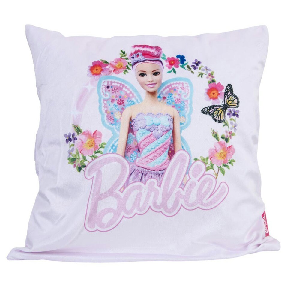 image 1 of Barbie Velvet Feel Princess Cushion - Multicoloured - 40cm x 40cm Multi | 40cm x 40cm