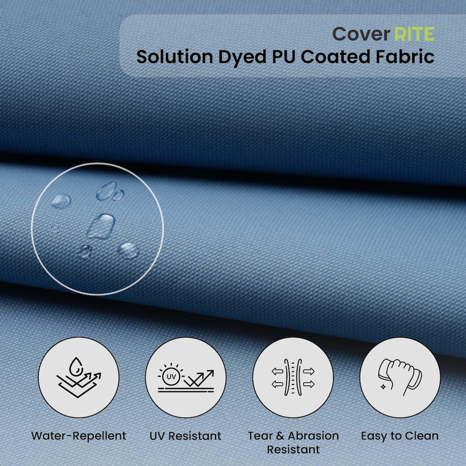 image 1 of Cover Rite Comfortable Rectangle Lounge Chair Cushion Pack of 1, back cushion 22.5 in W x 28 in H x 3 in D, Sky Blue
