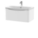 image 1 of Balterley Arch Modern Bathroom Wall Hung 1 Drawer Vanity Unit & Ceramic Basin | White | Satin White