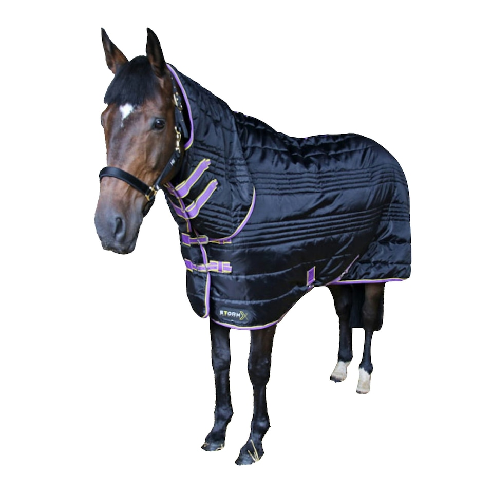 Hy StormX Original 200 Combi Stable Rug - Black/Purple/Yellow - 6ft