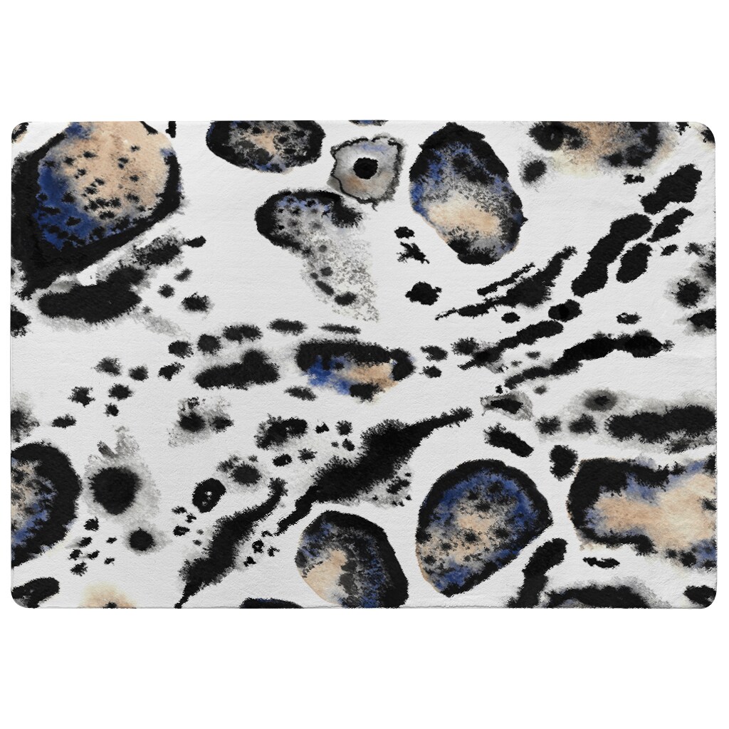 Leopard Print With Blue Designer Rug | Multi - Tesco Groceries