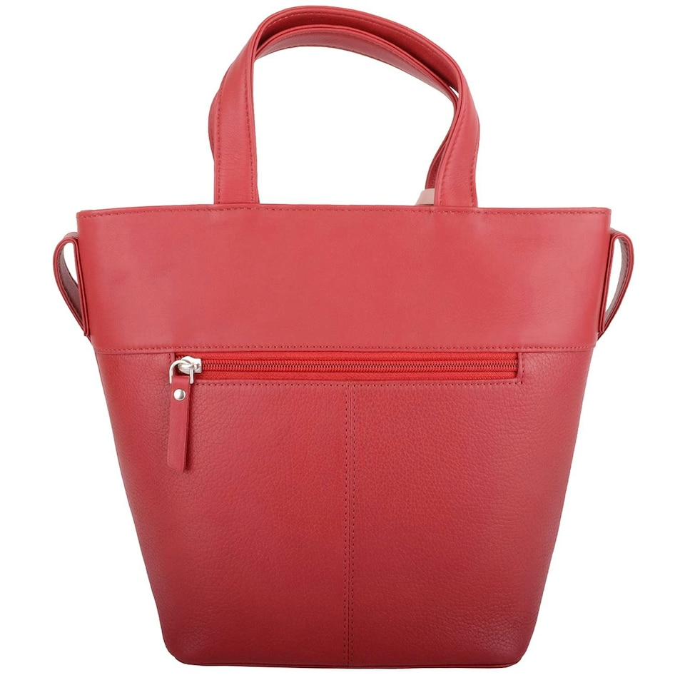 image 1 of Premium Soft Leather Cross Body Shoulder Twin Tote Style Handbag Red | Red