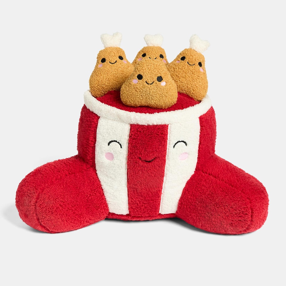 image 1 of OHS Kids Krispy The Fried Chicken Cuddle Cushion Character Backrest Reading Pillow
