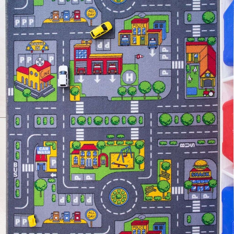 image 1 of KUKOON Play Town Village Roads Kids Rug 140cm x 200cm
