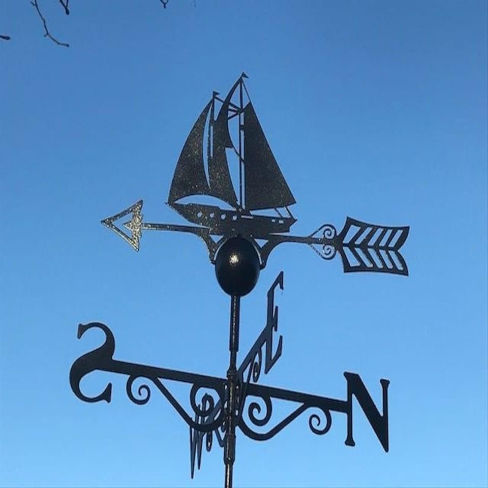 image 1 of Sailing Boat Weathervane - Steel - W65 x H88 cm - Black