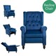 image 2 of Windsor Luxury Pushback Recliner Armchair Blue