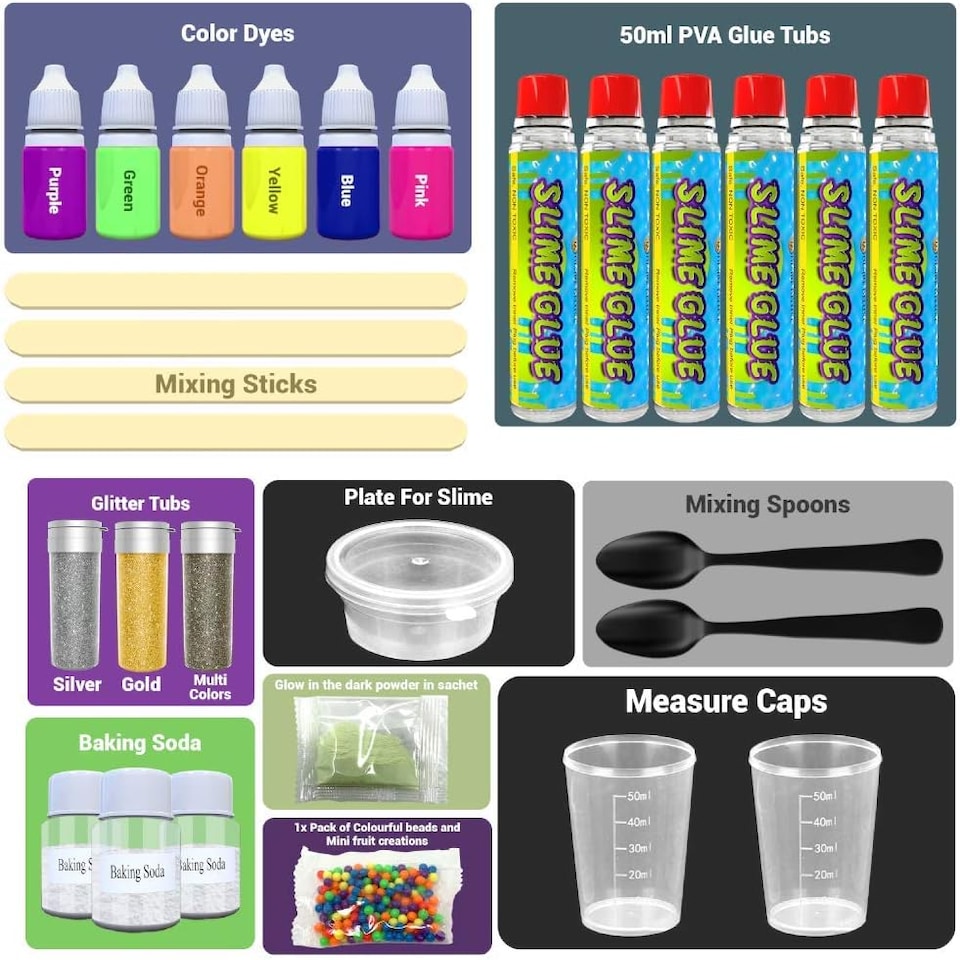 image 1 of Desire Deluxe Slime Making Kit DIY Factory Complete Games Set Toys Science for Kids Age 4 5 6 7 8 9 Year Old Slime Lab Activator Ingredient Educational Learning Activity Toy for Boys and Girls Present