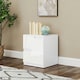 image 8 of HOMCOM Modern Bedside Table with 2 Drawers for Bedroom, Living Room, White