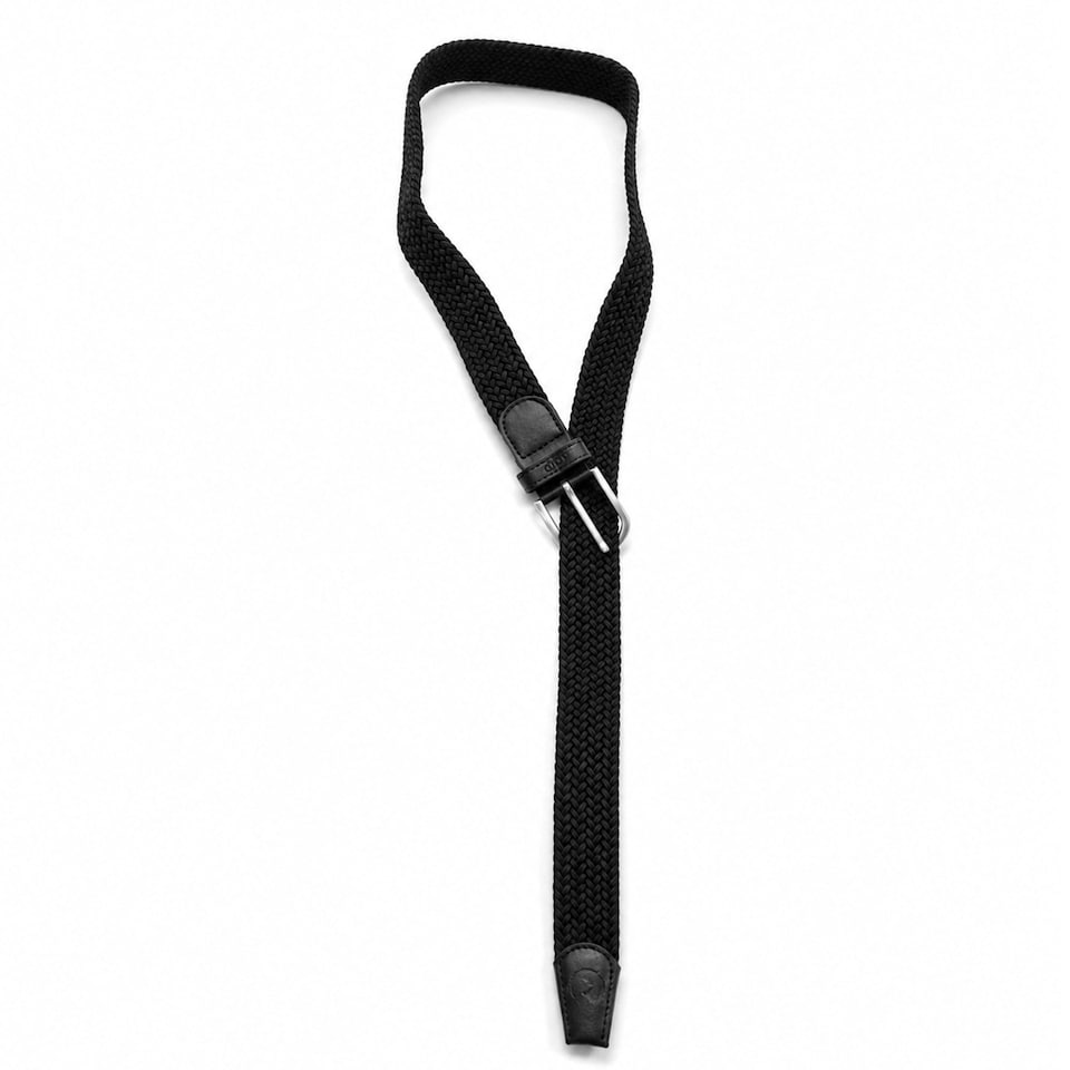 image 1 of Coco Equestrian Black Unisex Adult Woven Elastic Braided Stretch Riding Belt | Black