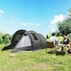 image 7 of Outsunny 3-4 Persons Tunnel Tent, Two Room Camping Tent w/ Windows, Black