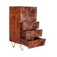 image 3 of Dark Gold Tall Chest of Drawers - Solid Mango Wood - L40 x W45 x H120 cm