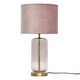 image 2 of First Choice Lighting Set of 2 Walpole Blush Glass and Antique Brass 49cm Table Lamps with Pink Velvet Shade Bronze | Pink