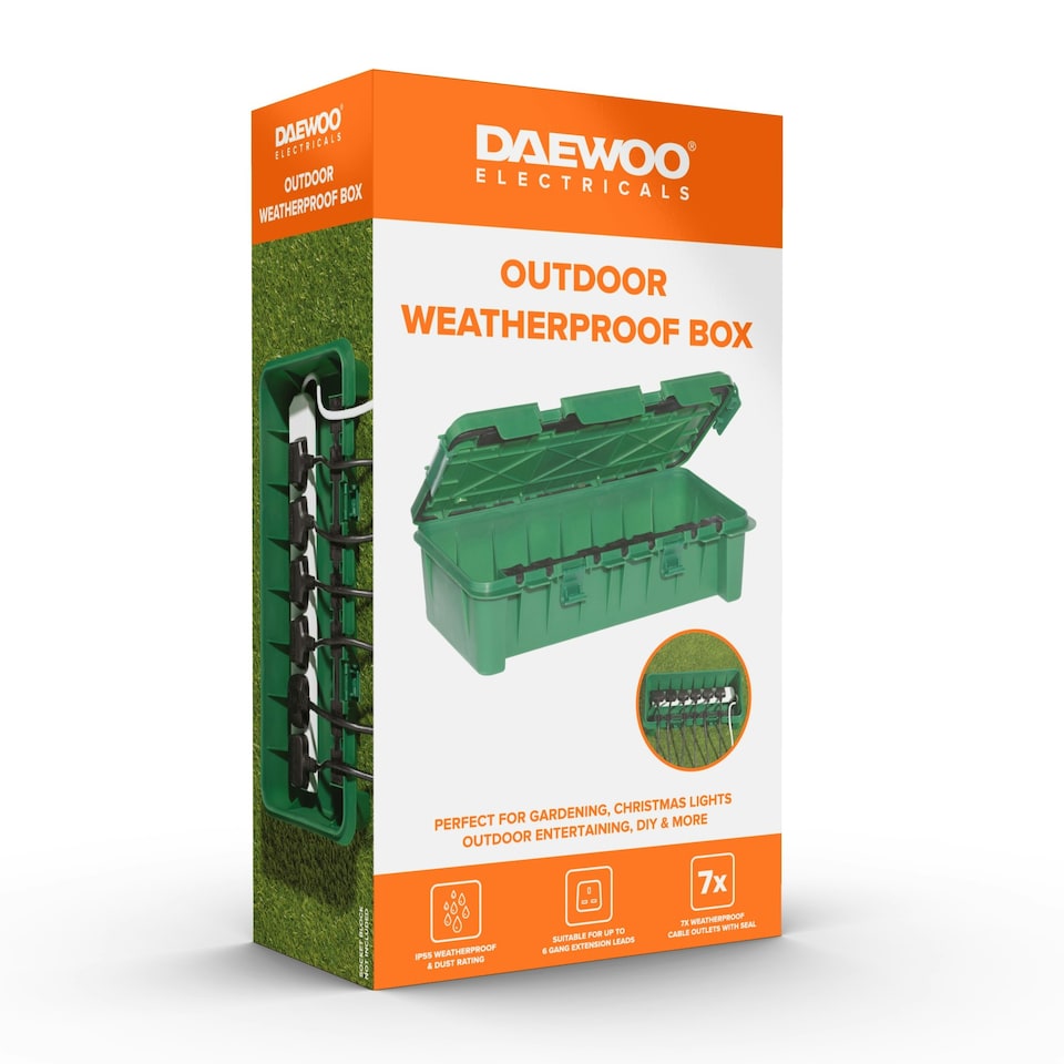 image 1 of Daewoo IP55 Outdoor Weatherproof Electric Junction Box Exterior fits 6-Gang Lead