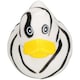 image 3 of Black & White Rubber Vinyl Squeaky Duck Dog Toy With Internal Squeak 8x10cm