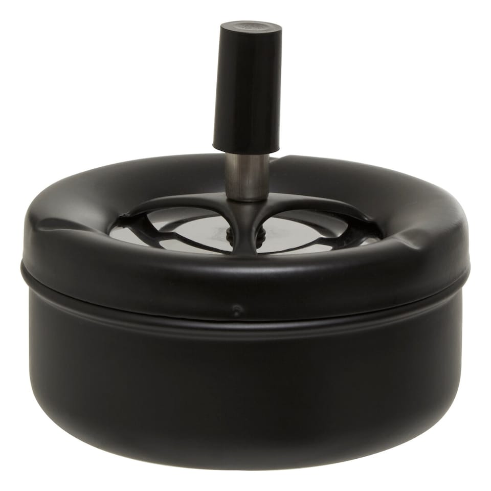 image 1 of Medium Black Spinning Ashtray