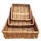 image 1 of Shallow Wicker Tray Set of 3 | Brown | Brown | Full Set
