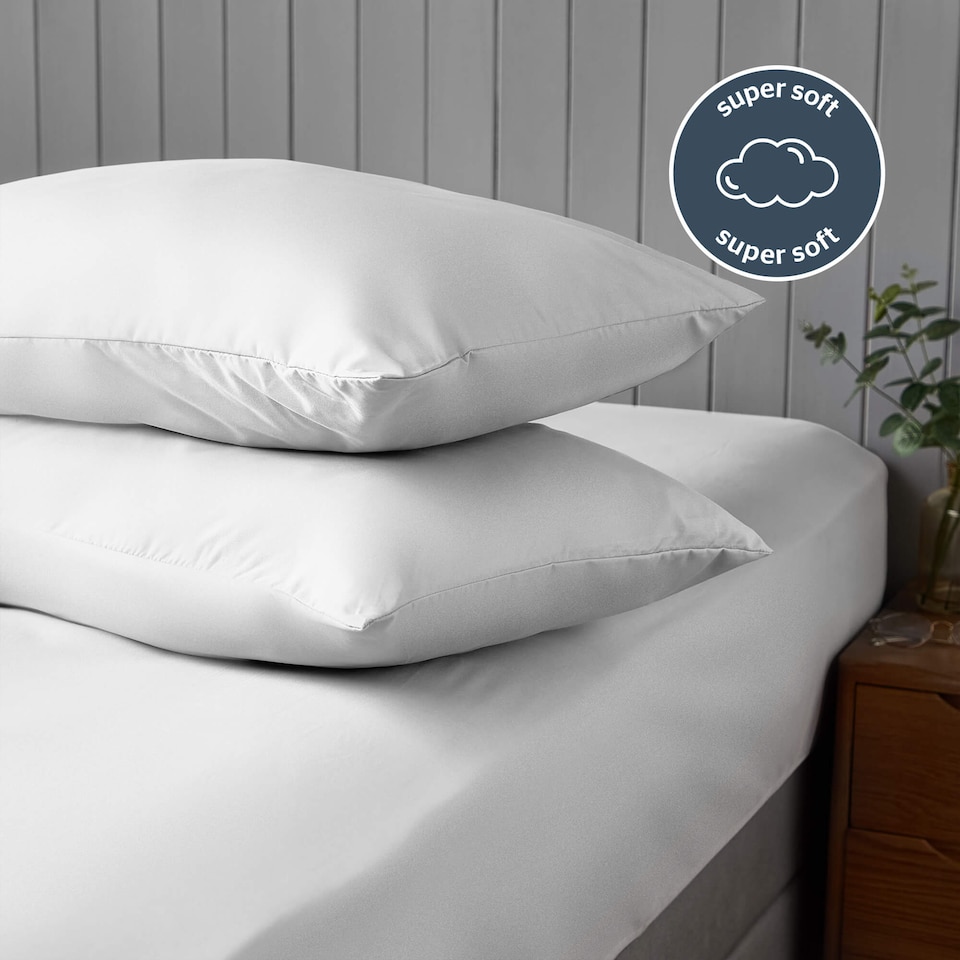 image 1 of Silentnight Supersoft White Pillowcase Pair