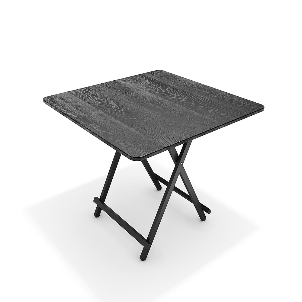 Living and Home Folding Wooden Dining Table- Black- 80cm x 80cm