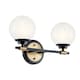 image 1 of Kichler Benno Bathroom Wall Lamp Contemporary Black, Champagne Bronze 3000K IP44 2x G9