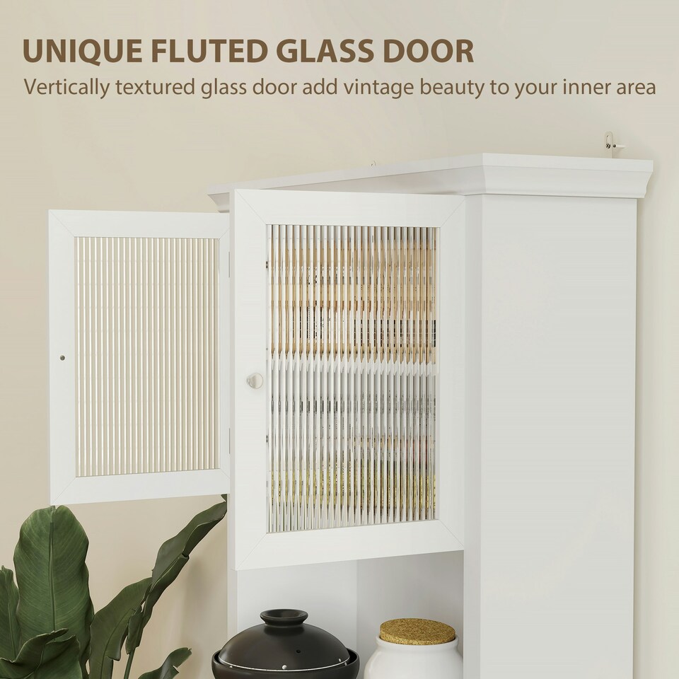 image 1 of HOMCOM Kitchen Cupboard Storage Cabinet with Drawer, Doors and Shelves, White