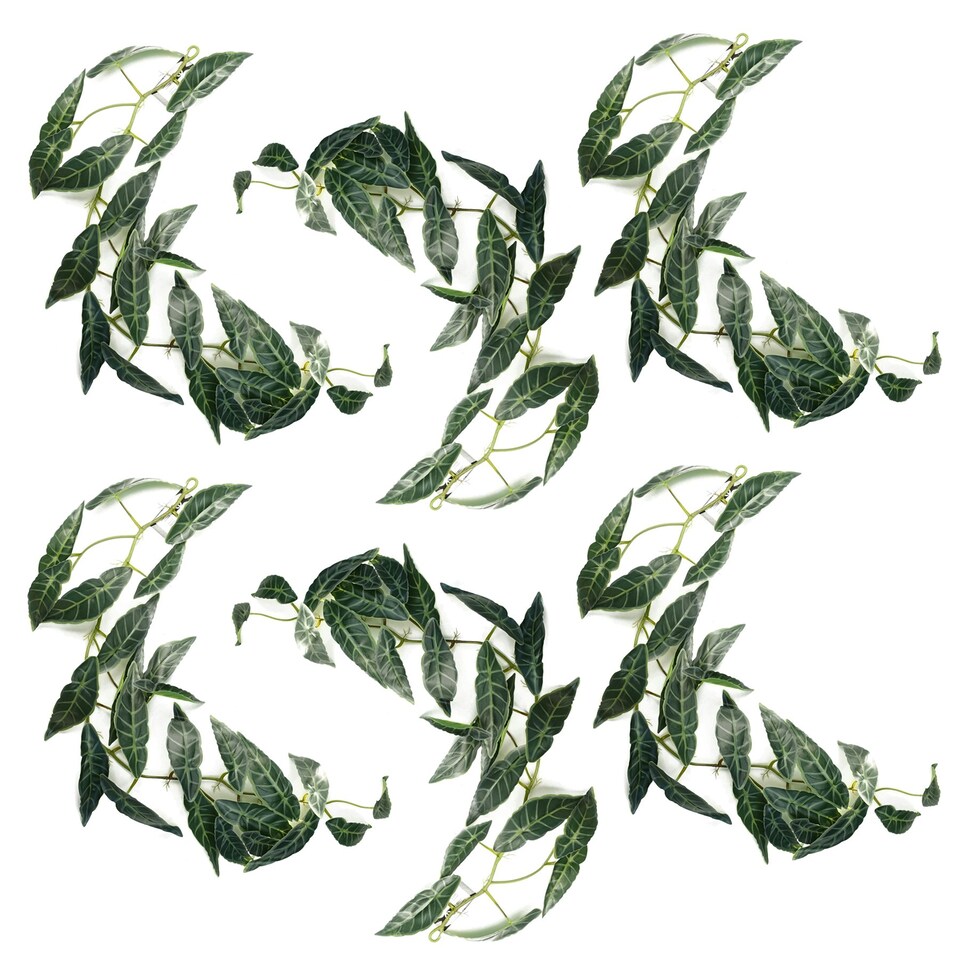 image 1 of 6 x 110cm Artificial Hanging Trailing Dark Green Leaf Plant