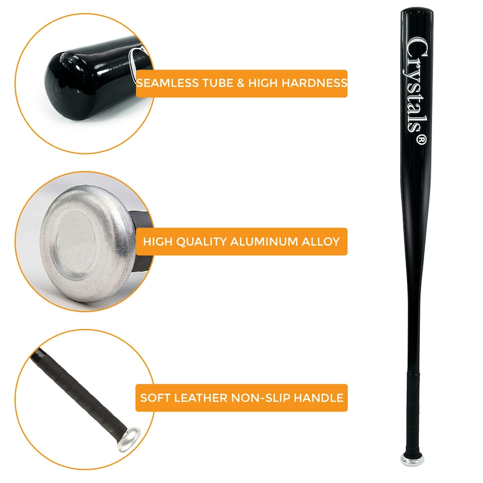 image 1 of 32" Sports Heavy Duty Baseball Bat Pole Stick Aluminium Sport Training Practice, Black