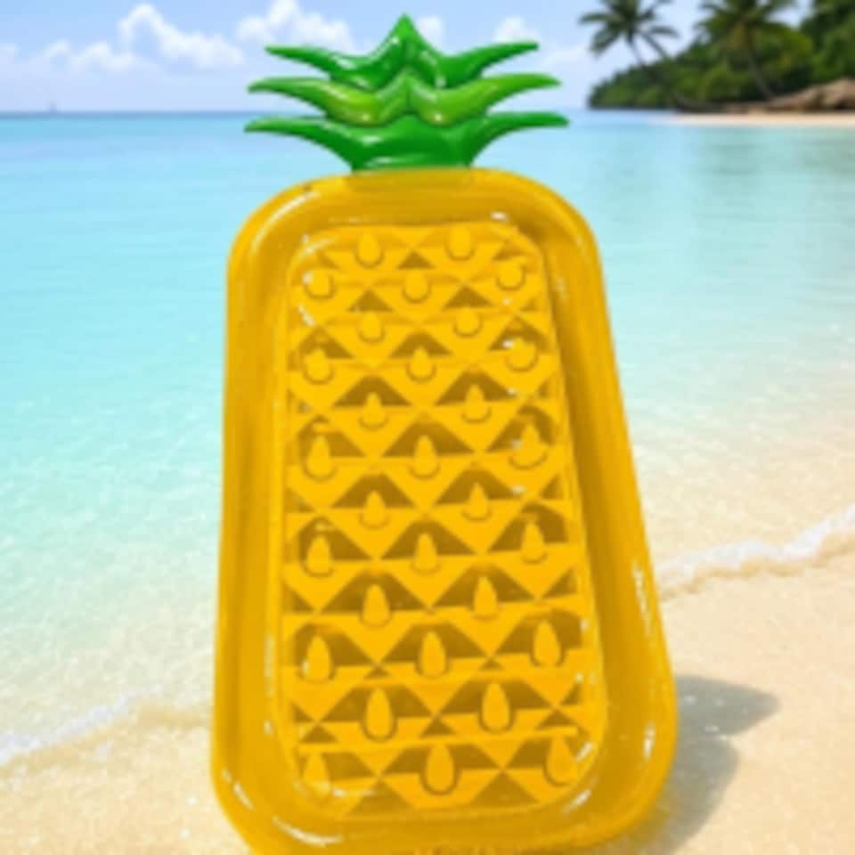 image 1 of Inflatable Pineapple Pool Float Lounger for Summer Fun