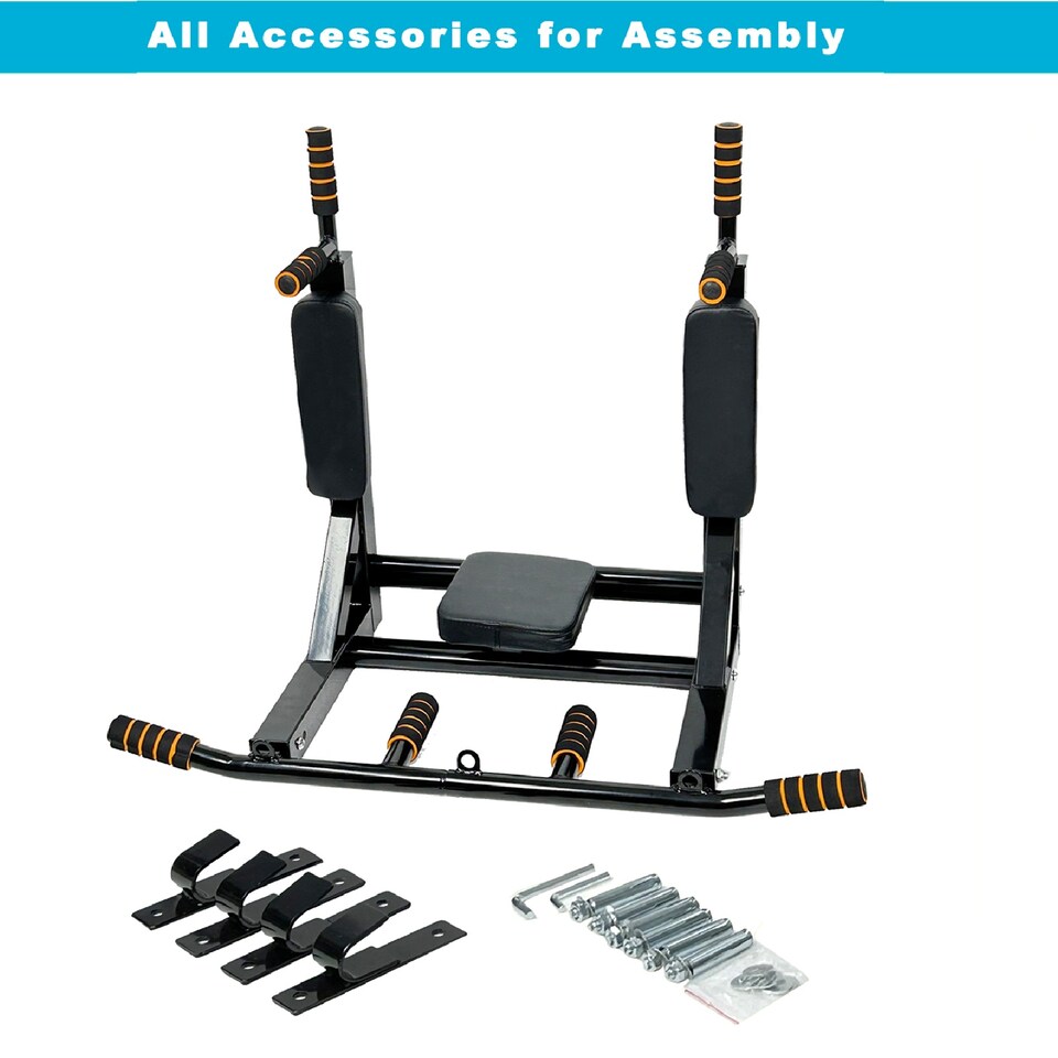 image 1 of Gr8 Home Pull Up Bar Dip 2in1 Wall Mounted Home Gym Chin Up Cross Fit Multi Grip Workout