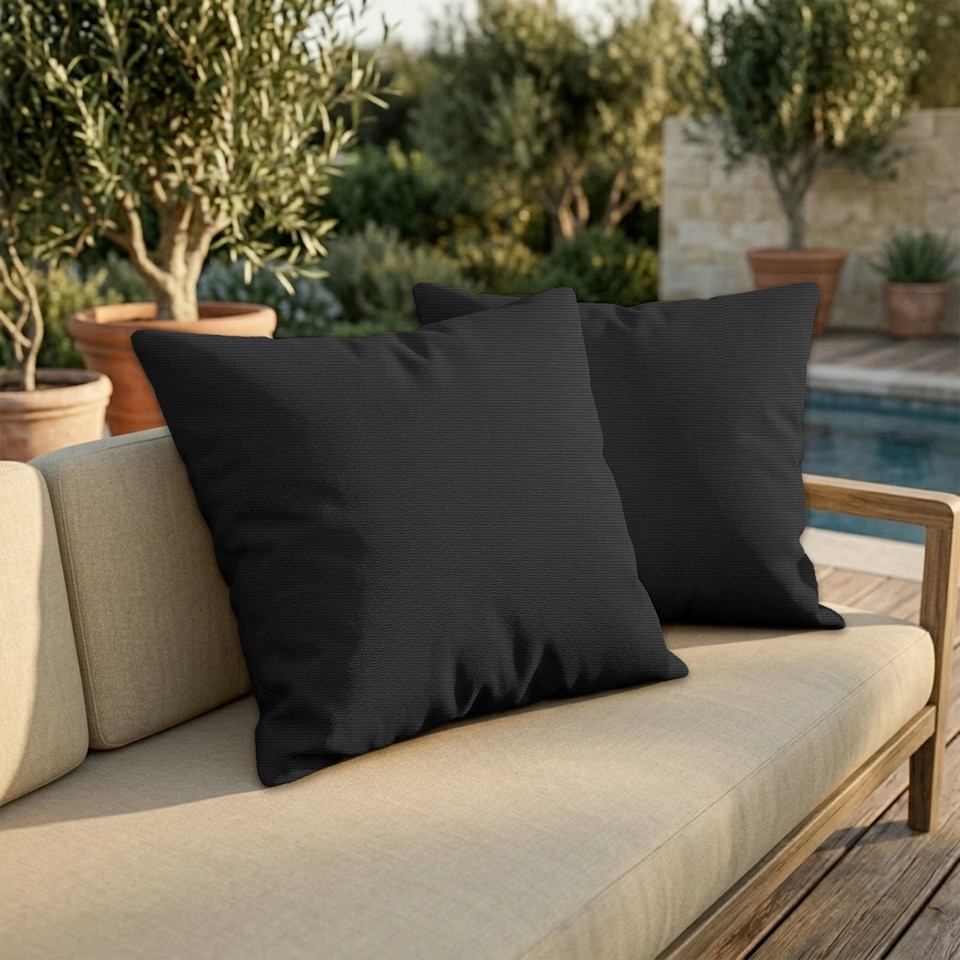 image 1 of Covers&All Sunbrella Throw Pillows Pack Of 4, Square 12 x 12, Canvas Black
