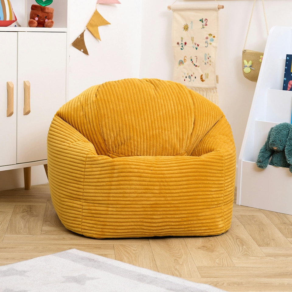 image 1 of icon Kids High Rest Beanbag Corduroy Yellow Yellow | Yellow