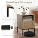 image 6 of COSTWAY Home Rattan Nightstand Accent Bedside Table Brown