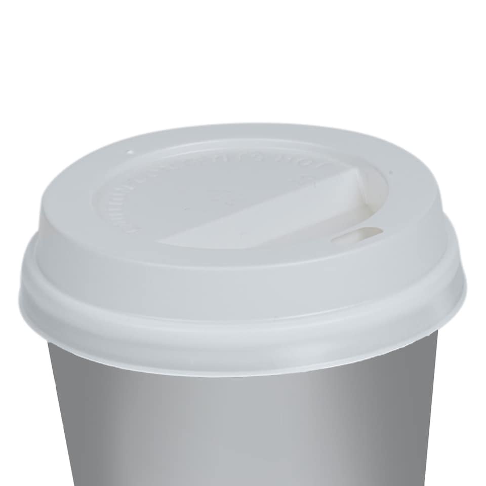 image 1 of Plastic Sip Through Lids For 8oz Hot Drink Cups White - Lids Only | White | White | One Size | 500
