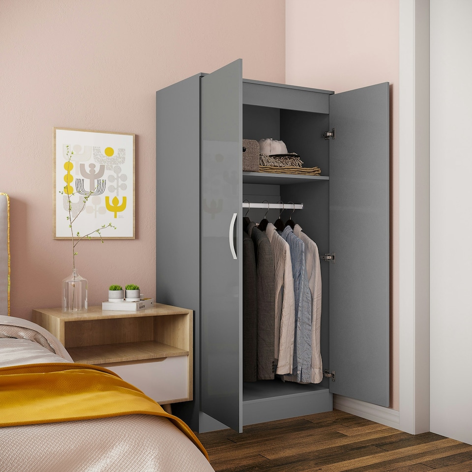 image 1 of HOMCOM Modern Wardrobe Closet, Clothes Cabinet