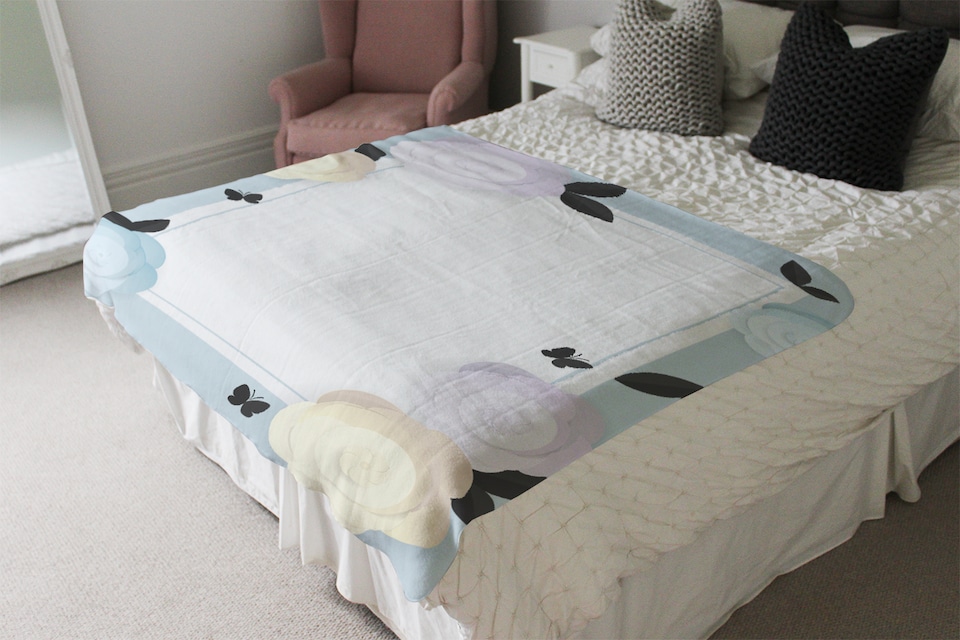 image 1 of Pastel Colour Flowers Blanket | Multi