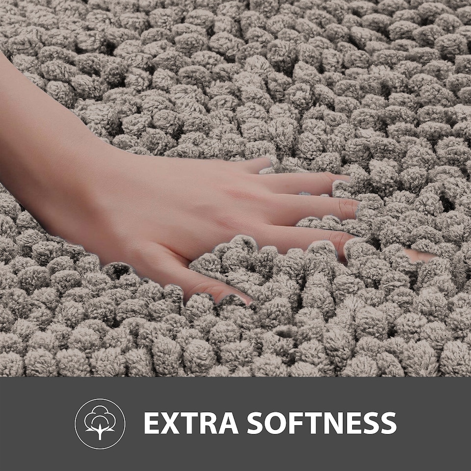 image 1 of Non Slip Bath Mat Water Absorbent Shower Mats Machine Washable Bathroom Rug, Grey | Grey