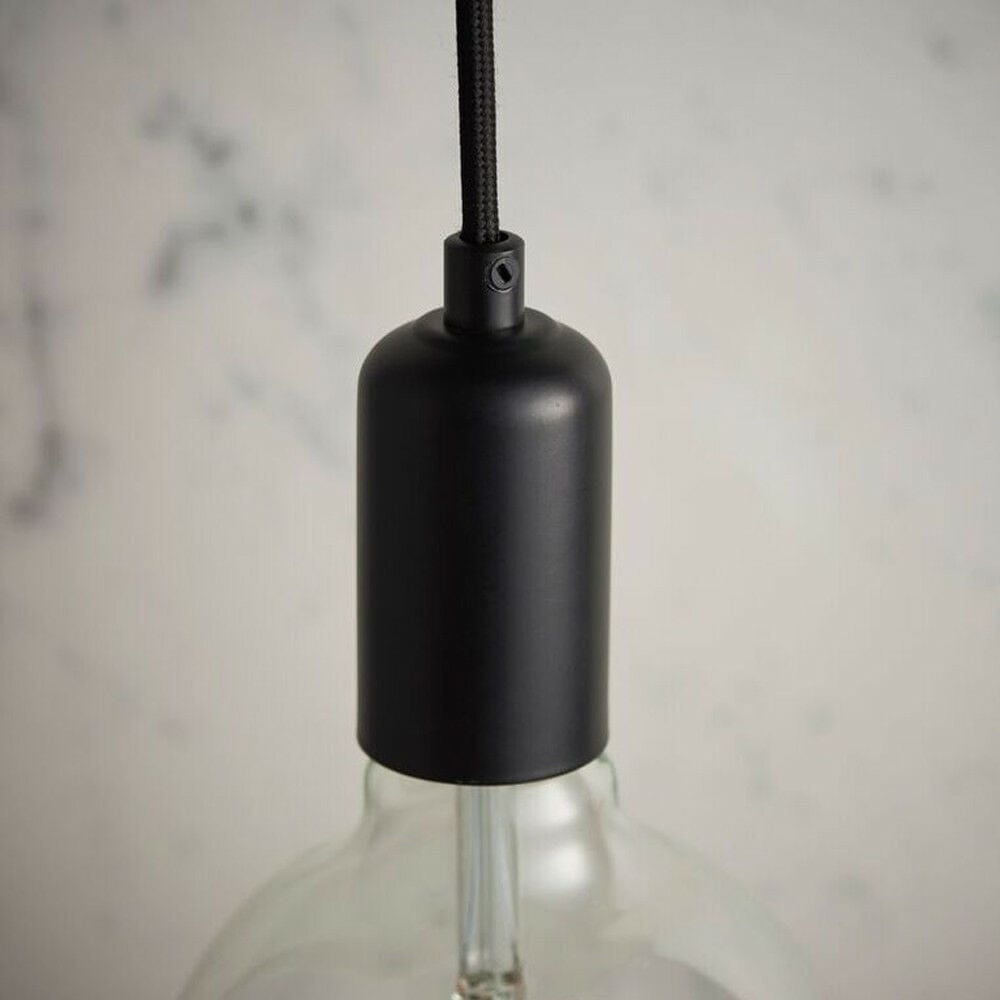 Loops Hanging Ceiling Pendant Light & Rose Kit Matt Black Industrial Adjustable Lamp