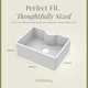 image 5 of 595mm - Single Bowl Fireclay Butler Kitchen Sink - Ledge , Overflow & Waste