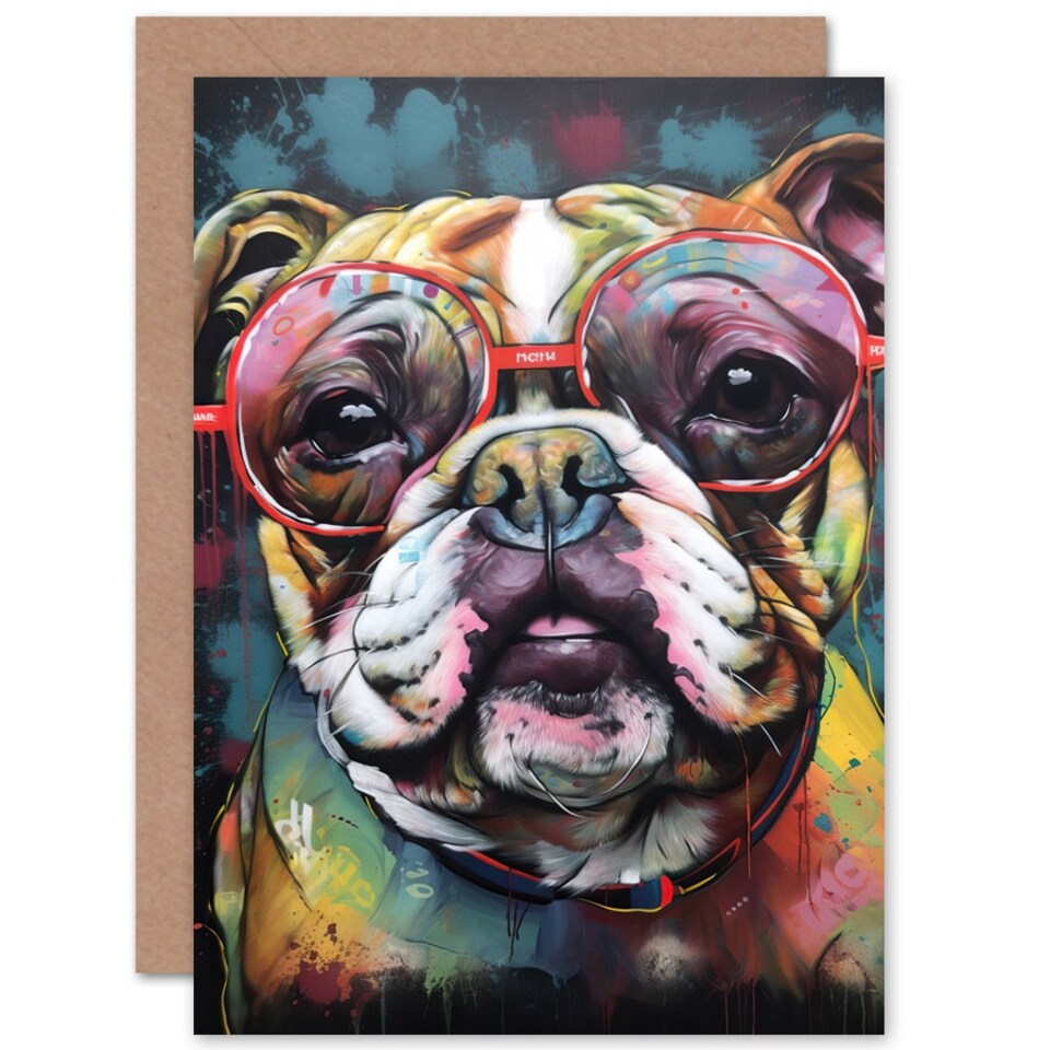 image 1 of Bifocal Bulldog for Husband Him Dad Son Brother Art Card