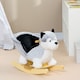 image 2 of HOMCOM Husky Baby Rocking Horse for Toddlers, Plush Wooden Child Rocking Animal with Sound, Seatbelt, Gift for Ages 18-36 Months, Kids Ride-On Toy for Indoor Use - Grey