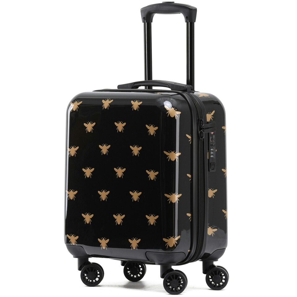 image 1 of Flight Knight Carry On Suitcase - 8 Wheel TSA Lock USB Port - Anti Crack Case Hard Luggage Approved for easyJet, Jet2, BA Black | Black/Gold Bumblebee | Cabin Bag