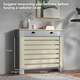 image 6 of HOMCOM Radiator Cover with Drawer, Horizontal Slat, 111cm, Grey