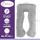 image 3 of Aamira Light Grey Pregnancy Maternity Pillow, 130x75x20cm U Shape Memory Foam | Grey | Grey | Standard | 1
