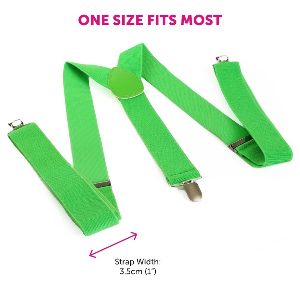 image 1 of Pack of 6 Irish Buckle Top Hat & Green Suspenders Green | One Size