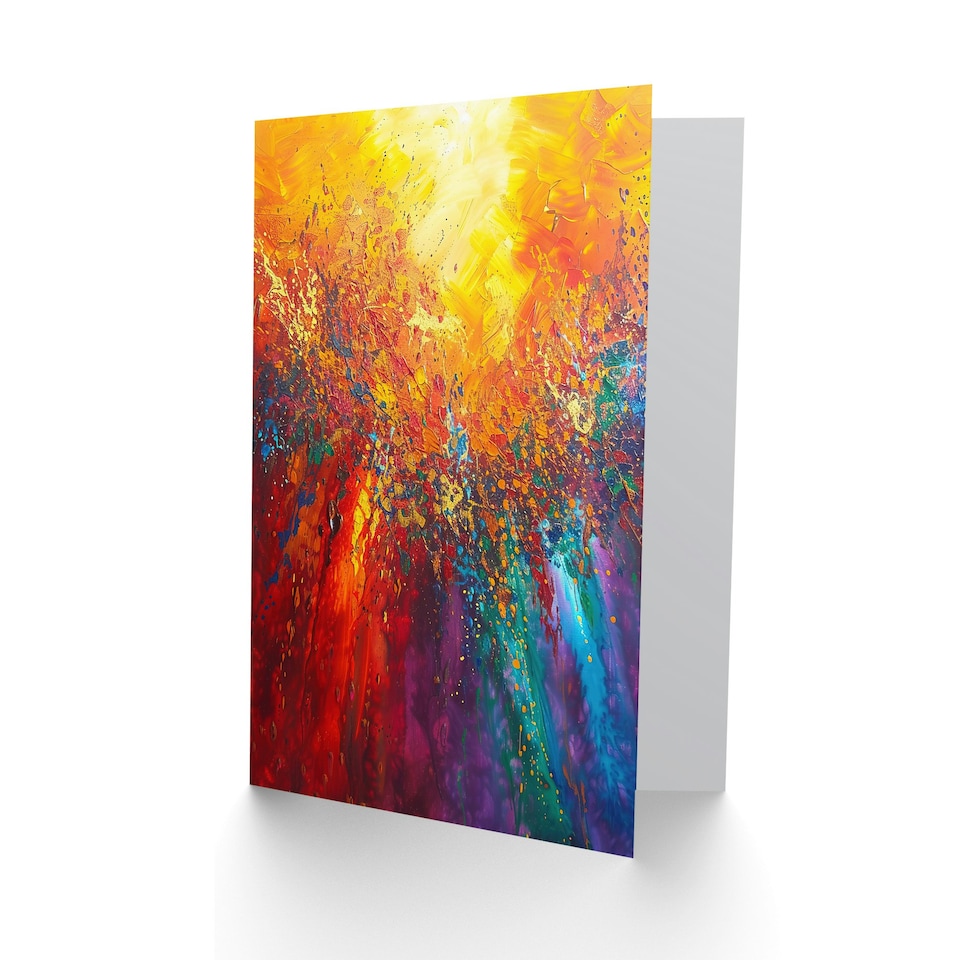 image 1 of Rainbow Sunrise Sunset Wave Abstract Woman Her Birthday Card