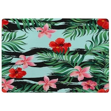 Red & Pink Tropical Plants (Rug) Pink | Medium: 80x150cm